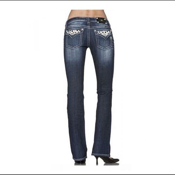 Miss Me black and white spotted cow flaps size 26 - Picture 4 of 15